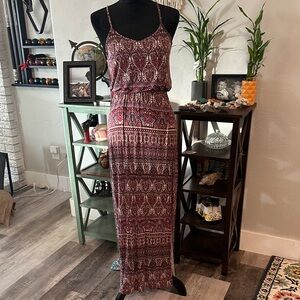 American Eagle Outfitters Red and Black Maxi Dress